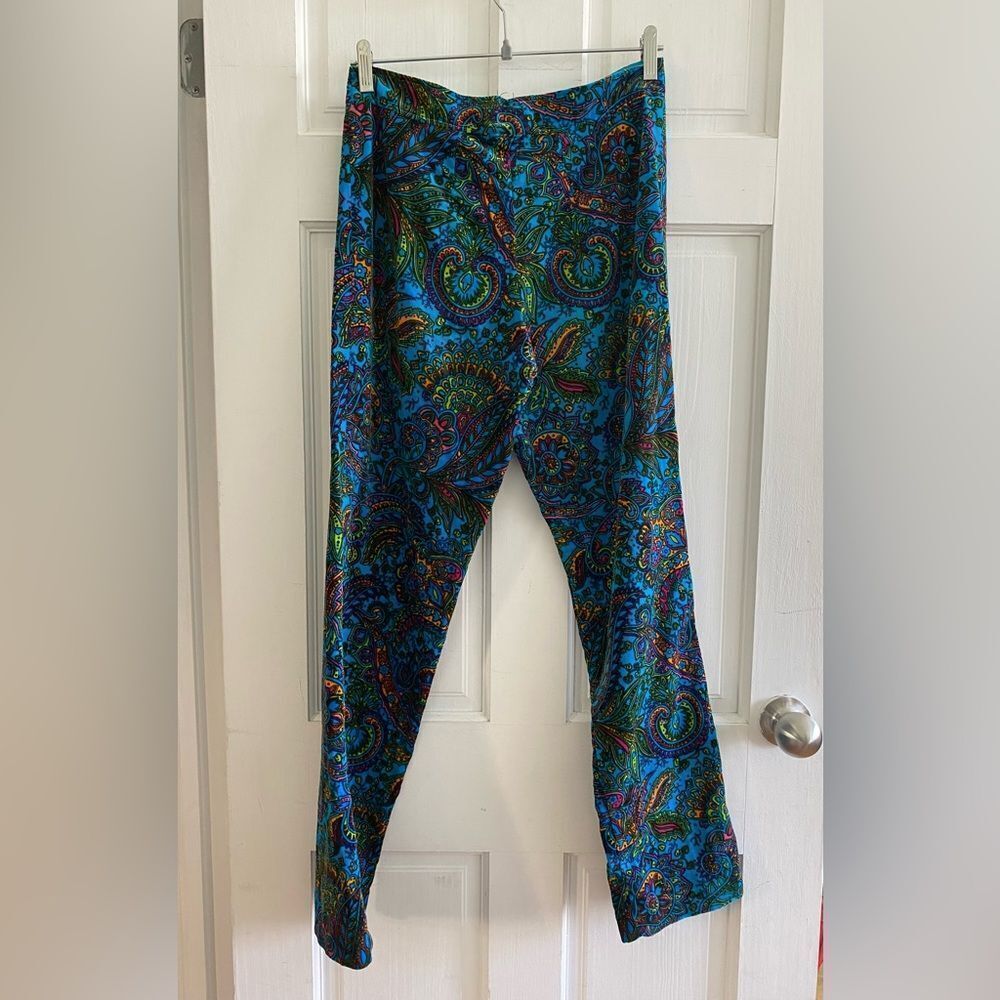 1970s Vintage Velvet Psychedelic Paisley Pants